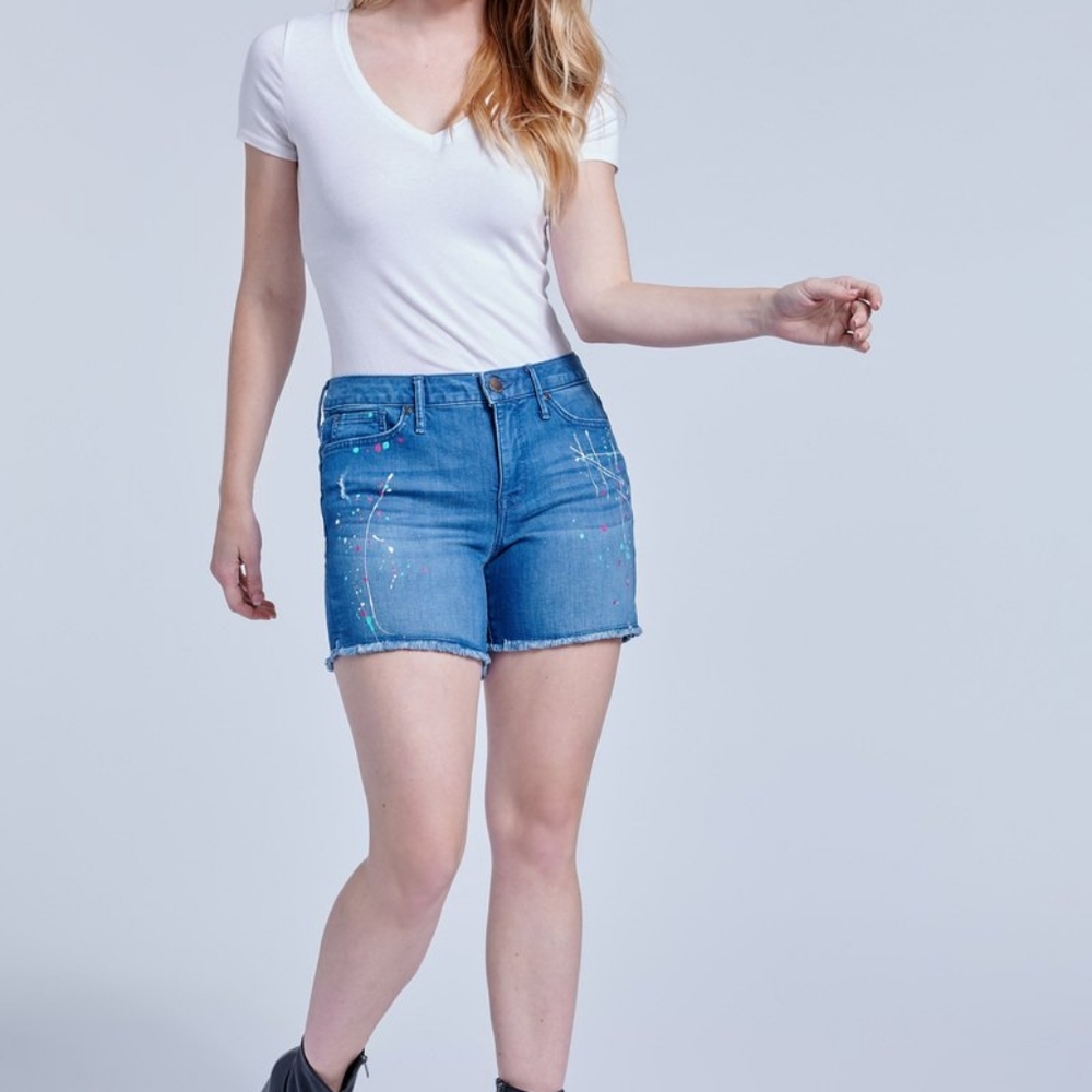 EUC Seven7 Painted Frayed Hem Shorts sz 10